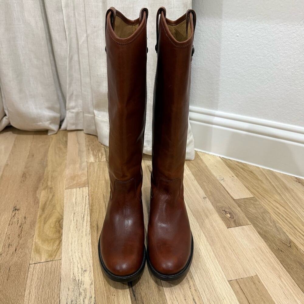 Frye Melissa Leather Boots Brown - Picture 3 of 6